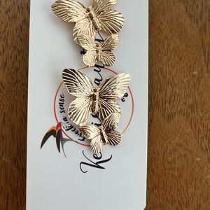 Gold Butterfly Earrings